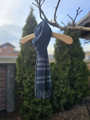 Ručno tkan muški šal od alpake i merino vune Mahovinasti ahat